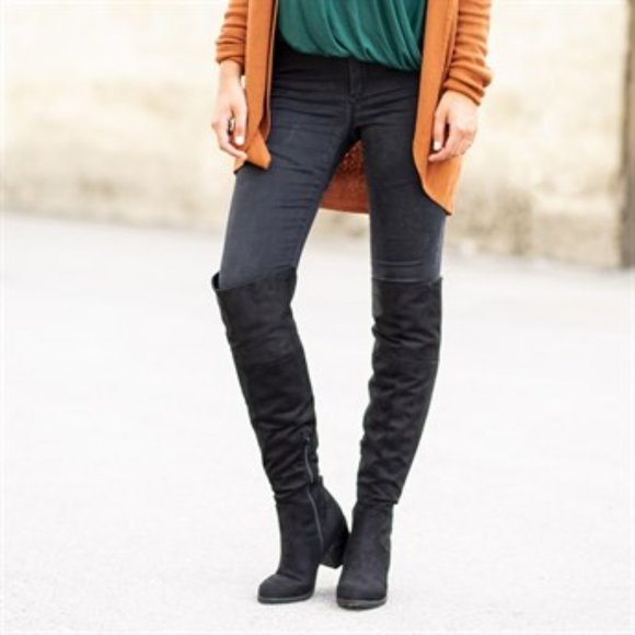 FAUX SUEDE KNEE BOOT - Picture 1 of 5